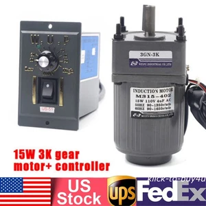 1:3 AC Gear Motor Electric variable Speed Reduction Controller Torque Large 15W - Picture 1 of 11