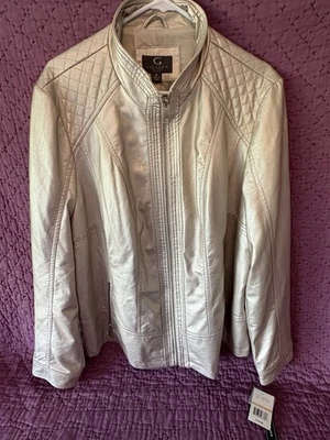 Abrigo forrado Gallery New York para mujer plateado cálido "Menos el cuero" talla 2X nuevo con etiquetas Foto 1 de 4