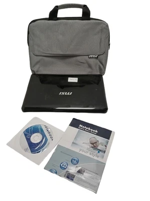 MSI Wind U210 Netbook Bundle with Case Manual and CD - Windows 7 SPARE & REPAIR - Image 1 of 4