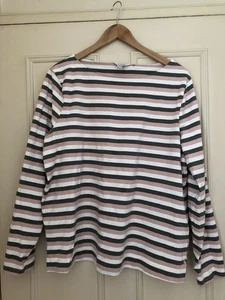 Joules Long Sleeve Top Pink And Green Striped Size 18 Preworn Good Condition - Picture 1 of 6