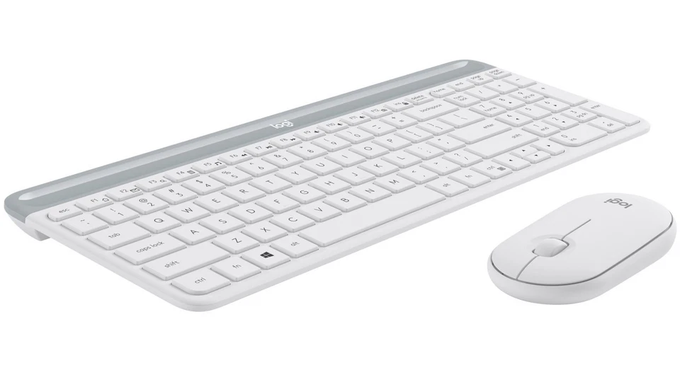 Logitech Slim Wireless Keyboard and Mouse Combo MK470 White - Image 1 of 1