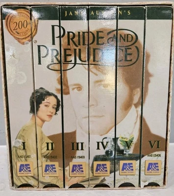 Pride and Prejudice VHS 6 Tape Jane Austen Vintage Mini Series 1996 - Image 1 of 4