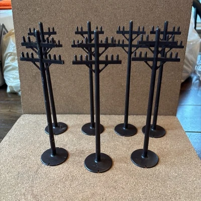 MARX TOYS TRAINS Telephone Poles LOT 7 pieces telephone power poles See Pics - Image 1 of 4