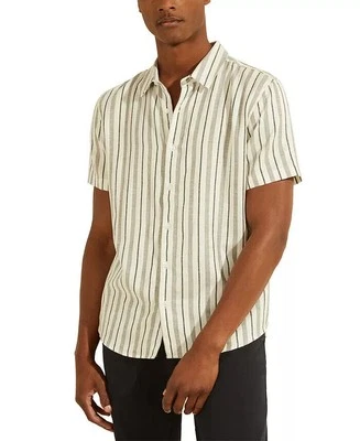 Guess Men's Slim Fit Lighthouse Striped Shirt White-Large - Image 1 of 4