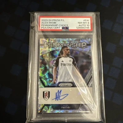 ALEX IWOBI  2023-24 AUTO PANINI P/L  PENMANSHIP CHOICE SILVER PSA8 AUTO10 - Image 1 of 2