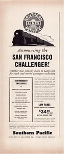 Print Ad Southern Pacific Railroad 1937 San Francisco Challenger Train 5"'x12" - Picture 1 of 1