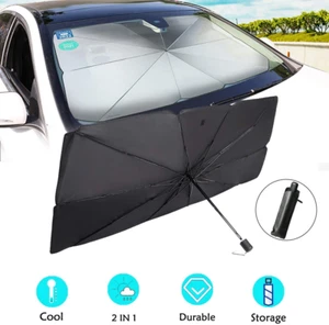 TENDINA OMBRELLO 2IN1 PARASOLE ANTERIORE PER AUTO 130X77 PIEGHEVOLE PARABREZZA - Foto 1 di 11