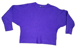 Shein Purple Sweater Size L Pullover Batwing Ribbed Crewneck - Picture 1 of 6