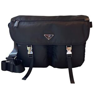 Prada Re-edition Black Vela Nylon Messenger Bag