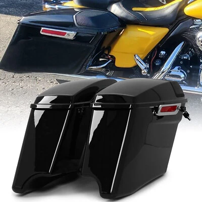 Alforjas duras extendidas extendidas de 4" tapa de altavoz 5x7 para Harley Touring 93-13 Foto 1 de 4