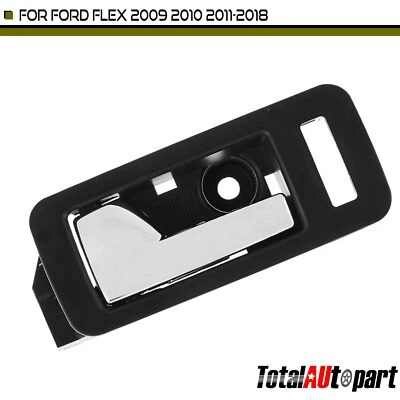 Manija de puerta interior negra y cromada para Ford Flex 2009-2018 lado del conductor delantero Foto 1 de 4