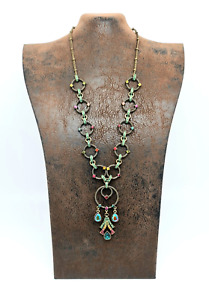 Beautiful Necklace With Colourful Rings Crystals By Michal Negrin