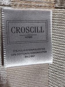 Croscill Gold on Gold Thick Textured Geometric Shower Curtain Luxury Bathroom