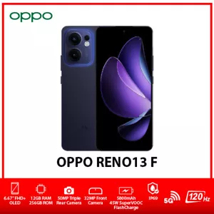 OPPO Reno13 F 5G Unlocked Dual SIM Global Android Mobile Phone – Blue/12GB+256GB - Picture 1 of 6