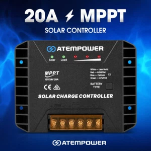 Atem Power 20A MPPT Solar Charge Controller Regulator Lithium Compatible 12V/24V - Picture 1 of 11