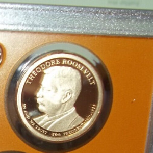 2013 S  Theodore Roosevelt Proof Presidential Dollar from Proof Set