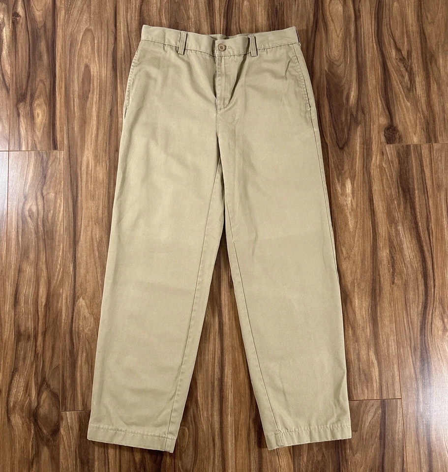 Pantalones Lands End Niños 16 (13-14 años) Beige Caqui Frente Plano Uniforme Pantalones Foto 1 de 4