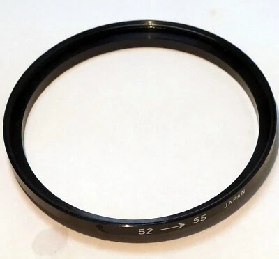 52mm to 55mm Step - Up ring metal threaded for lens filter made in Japan - Image 1 of 3