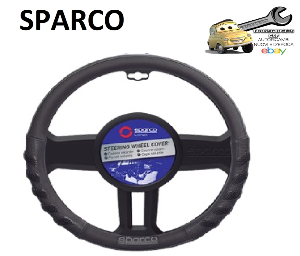 Sparco Coprivolante con Grips in PVC Nero #0263