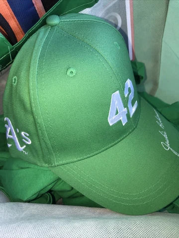 Oakland Athletics SGA Jackie Robinson Day adjustable Hat Green A’s Cap Cover