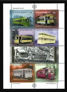 Trams Trolleys Streetcars MNH Miniature Sheet 1997 Argentina #1966 - Picture 1 of 1