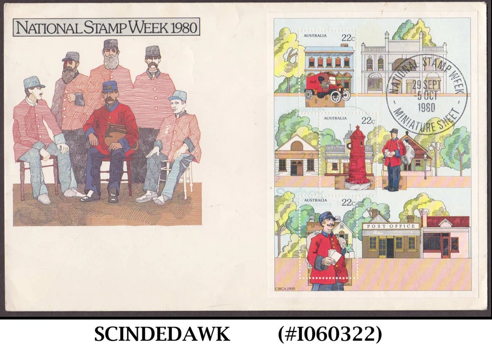 AUSTRALIA - SEMANA DEL SELLO NACIONAL 1980 - MS - FDC Foto 1 de 1