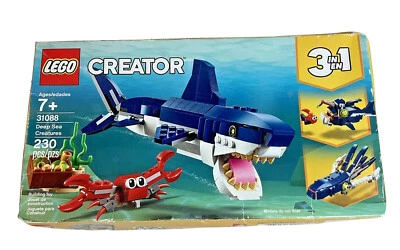 Lego Creator 3 in1 Deep Sea Creatures 31088 230 pcs shark crab open box - Image 1 of 4