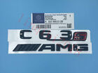 New Gloss Black " C63s + Amg" Letters Trunk Embl Badge Sticker For Mercedes Benz