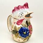Vintage Deruta Pottery Dipinto a Mano Rooster Chicken Pitcher Jug Italy