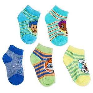 Nickelodeon BUBBLE GUPPIES Toddler Kids Boys 5 Pair Striped Socks Size: 5-6.5 - Picture 1 of 12