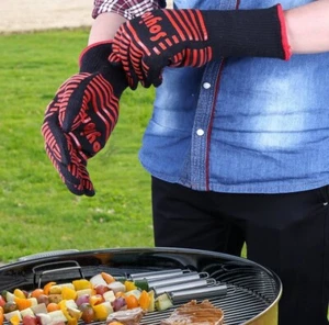 Soyion 932°F Barbecue Extreme Heat Resistant Gloves, Kitchen Silicone Gloves BBQ - Picture 1 of 6