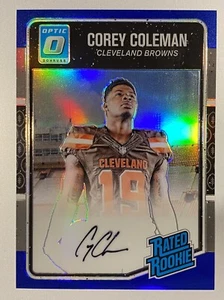 Corey Coleman 2016 Optic Rated Rookie Blue Prizm AUTO /75 #161 Browns RC MINT - Picture 1 of 2