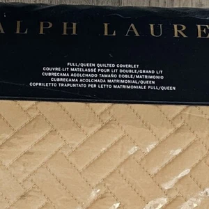 Neu mit Etikett Ralph Lauren Greenwich Baumwolle 100 % gesteppt Decke One Full/Queen Beige - Bild 1 von 9