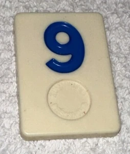 Vtg 1990 Rummikub - Pressman Rummy Tile Game - Replacement “9” Blue Game Tile - Picture 1 of 4