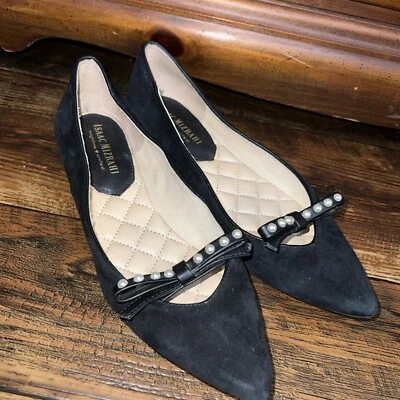 Zapatos para mujer Isaac Mizrahi Monica terciopelo negro con perlas talla 8,5 Foto 1 de 4