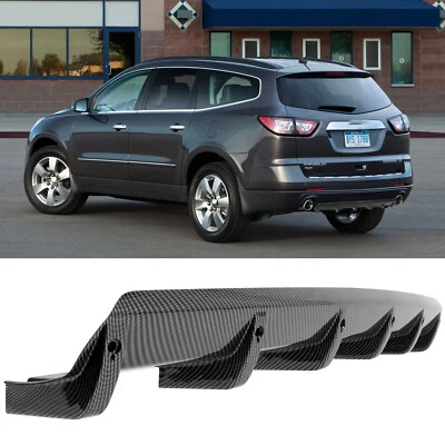 Alerón labial difusor parachoques trasero de fibra de carbono negro brillante para Chevrolet Traverse Foto 1 de 4