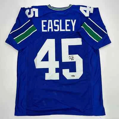 Camiseta deportiva facsímil autografiada Kenny Easley Seattle azul reimpresión talla XL para hombre Foto 1 de 4