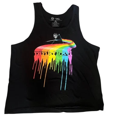 Pink Floyd Tank Top Men’s XL Black Rainbow Prism Graphic Band Tee Sleeveless - Image 1 of 4