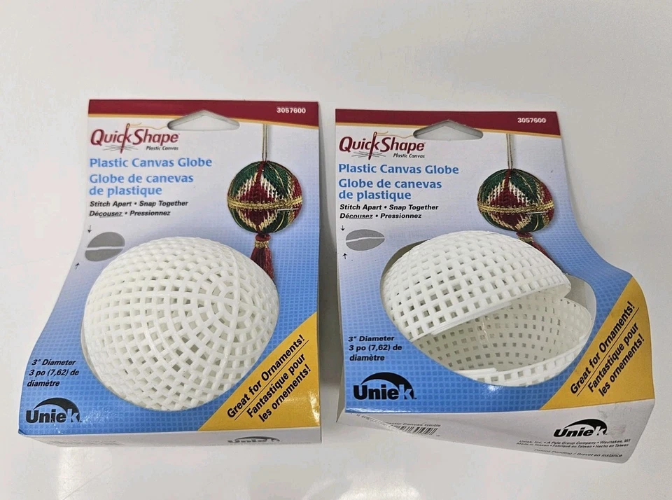 8 Quick Shape Plastic Canvas Globes 3 in Each 2 Unopened 5 Opened 1