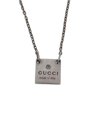 Collana Gucci Placca Quadrata Sv925 Slv Top Incluso Donna