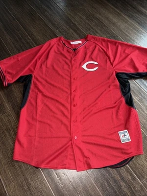 Cincinnati Red Warmup Jersey Men's 3xl Majestic Red and Black MLB Baseball Reds - Image 1 of 4