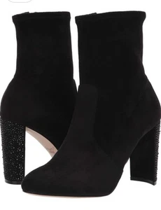 Jewel Badgley Mischka Womens Eugenia Embellished Suede Zipper Booties Size 10  - Picture 1 of 6
