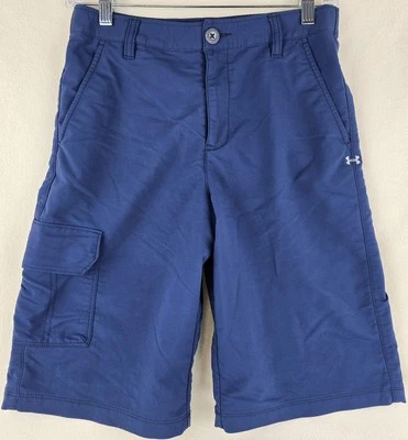 Under Armour Boys Sz L Golf Chino Shorts Cargo Pocket 10" Inseam Loose Adj Waist - Image 1 of 4