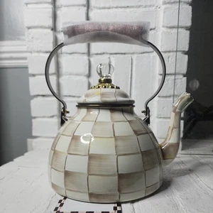 MacKENZIE CHILDS 3 QT STERLING CHECK TEEKESSEL Neu - Bild 1 von 6