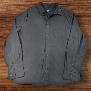 Express Men's Dress Shirt Black Long Sleeve Button Down Size Large L Casual - Picture 1 of 6