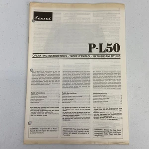 Giradischi Giradischi Sansui P-L50 Manuale Istruzioni Funzionante *Originale* - Foto 1 di 3