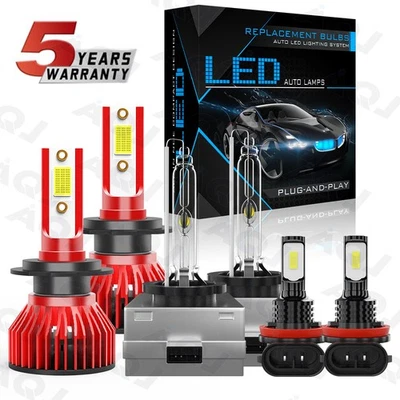 For 2011-2013 Hyundai Equus LED Xenon Headlight Hi /Lo + Fog Light 6X Bulbs Foto 1 de 4