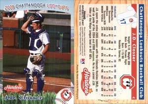 J.D. Closser 2009 Grandstand Chattanooga Lookouts RC *AutographDen* FREE SHIP - Picture 1 of 1