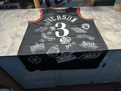 NWT Men’s 2XL Black Allen Iverson The Answer Philadelphia 76ers Sixers Jersey - Image 1 of 3