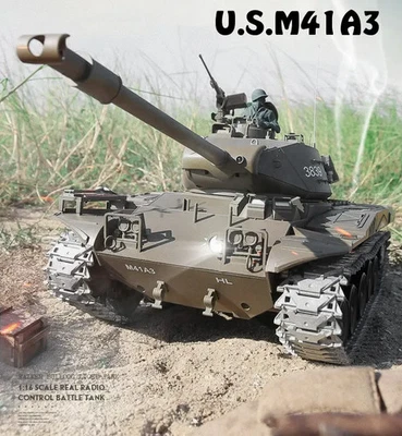 RC Panzer Walker Bulldog M41 A3 1:16  V7.0 IR BB Metallketten Pro Edition - Bild 1 von 4